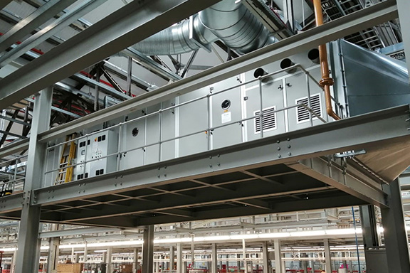 Indirect gas-fired AHU inside Jaguar Land Rover Solihull