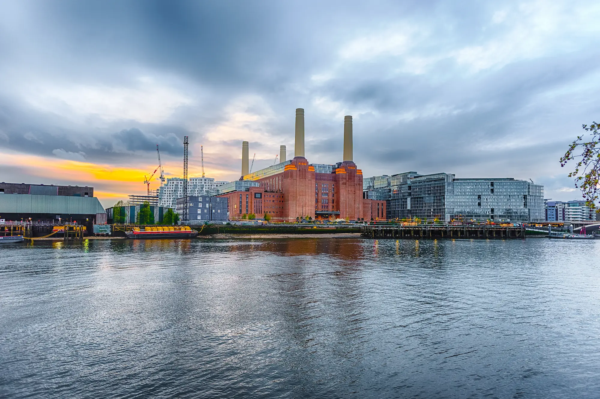 Battersea Power Station viewed across the River Thames in London