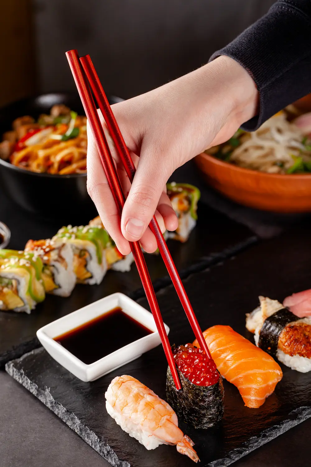 Konjiki Japanese Restaurant at Battersea Power Station Sushi and Japanese dishes served at Konjiki restaurant in Battersea Power Station